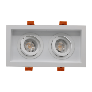 SPOT DOUBLE RETRAIT CARRE BLANC 2XGU10